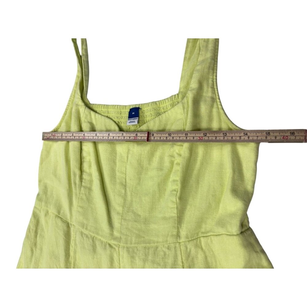 Old Navy Womens Yellow Linen Blend Sundress Sleeveless Smocked Back Size M - Picture 9 of 11